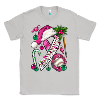 Moon Dust Pink Christmas Breast Cancer Ribbon Baseball Classic Tee - BundleAndBundleShop