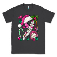 Smoke Pink Christmas Breast Cancer Ribbon Baseball Classic Tee - BundleAndBundleShop