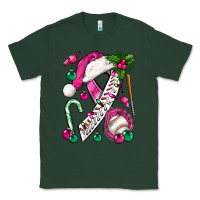 Sports Green Pink Christmas Breast Cancer Ribbon Baseball Classic Tee - BundleAndBundleShop