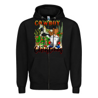 Black cowboy christmas gnome Zipper Hoodie - CowGirlArtShop