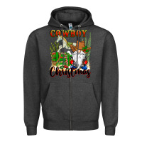 Charcoal Heather cowboy christmas gnome Zipper Hoodie - CowGirlArtShop