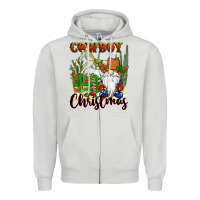 Dove Grey cowboy christmas gnome Zipper Hoodie - CowGirlArtShop