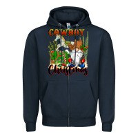 Navy cowboy christmas gnome Zipper Hoodie - CowGirlArtShop