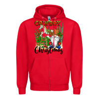 Red cowboy christmas gnome Zipper Hoodie - CowGirlArtShop