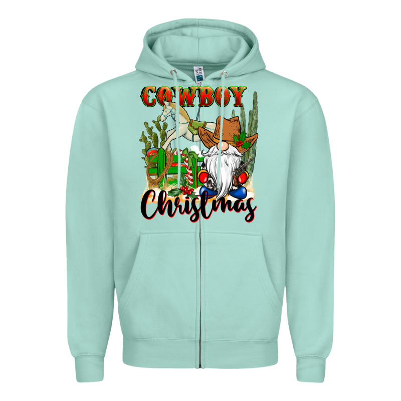 Cowboy Christmas Gnome Zipper Hoodie by CowGirlArtShop | Teevron