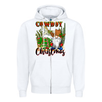 White cowboy christmas gnome Zipper Hoodie - CowGirlArtShop