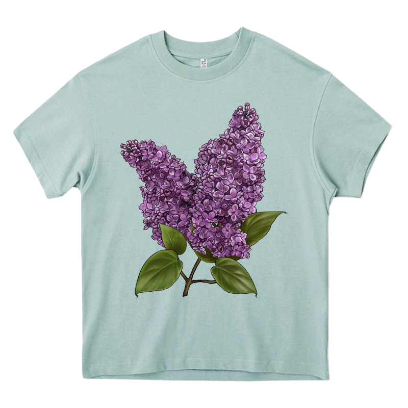 Purple Lilac Flower Illustrations Heavy Core Tee by LillyAllenDesigns | Teevron