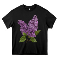 Black Purple Lilac Flower Illustrations Heavy Core Tee - LillyAllenDesigns