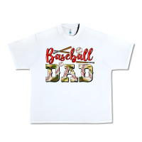 White baseball dad Urban Heavy Tee - BundleAndBundleShop