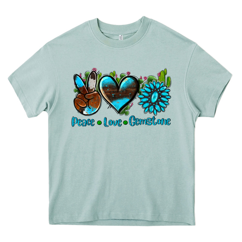 Peace Love  Gemstone Heavy Core Tee by AdoDesignShop | Teevron