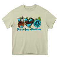 Mossy peace love  gemstone Heavy Core Tee - AdoDesignShop