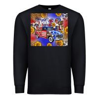 Black Fourth Of July Sunflowers Truck Premium Sweatshirt - FaDigitalArtStudio