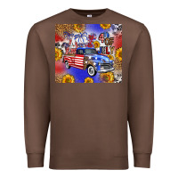 Chestnut Fourth Of July Sunflowers Truck Premium Sweatshirt - FaDigitalArtStudio