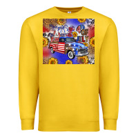 Lemon Fourth Of July Sunflowers Truck Premium Sweatshirt - FaDigitalArtStudio
