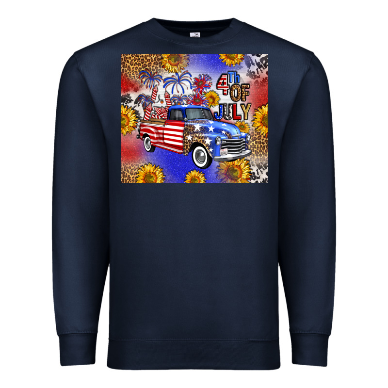 Fourth Of July Sunflowers Truck Premium Sweatshirt by FaDigitalArtStudio | Teevron