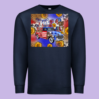 Fourth Of July Sunflowers Truck Premium Sweatshirt Designed By Fadigitalartstudio