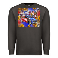 Smoke Fourth Of July Sunflowers Truck Premium Sweatshirt - FaDigitalArtStudio