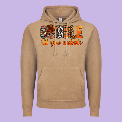 Gobble Til You Wobble Bbs Vintage Hoodie Designed By Bundleandbundleshop