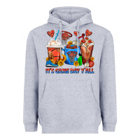 Heather Grey It's Game Day Y'all Basketball Coffee Cups Heavyweight Hoodie - FaDigitalArtStudio