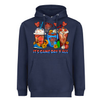 Navy It's Game Day Y'all Basketball Coffee Cups Heavyweight Hoodie - FaDigitalArtStudio