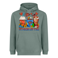 Sage It's Game Day Y'all Basketball Coffee Cups Heavyweight Hoodie - FaDigitalArtStudio
