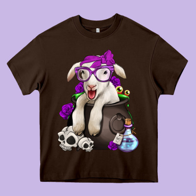 Funny Halloween Lamb Heavy Core Tee Designed By Jasminsmagicworld