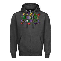 Charcoal Heather volunteer coordinator mardi gras cowgirl Zipper Hoodie - CowGirlArtShop