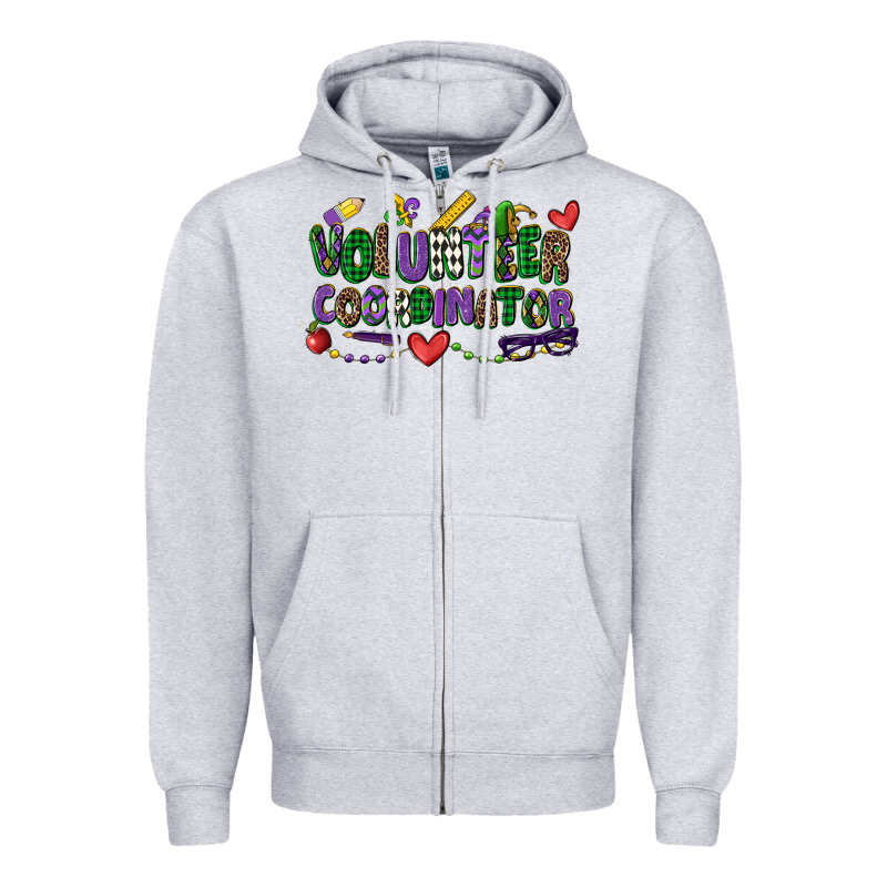 Volunteer Coordinator Mardi Gras Cowgirl Zipper Hoodie by CowGirlArtShop | Teevron
