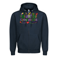 Navy volunteer coordinator mardi gras cowgirl Zipper Hoodie - CowGirlArtShop