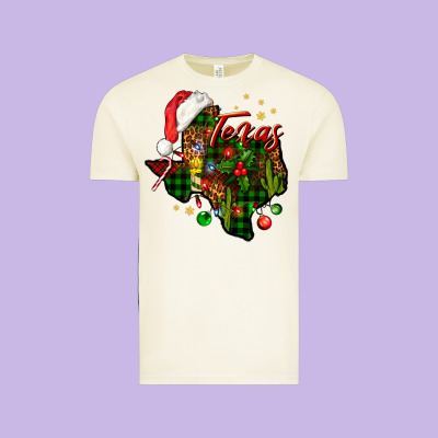 Christmas Western Texas Map Vintage Tee Designed By Bundleandbundleshop