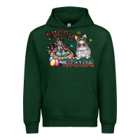 Forest Green Bunny mama Urban Hoodie - CowhideDigitalArt