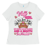 White as a virgo girl zodiac girls Ladies Tee - Jasminsmagicworld