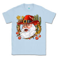 Dusty Blue Cowboy Santa Classic Tee - BundleAndBundleShop