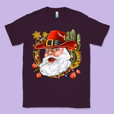 Cowboy Santa Classic Tee Designed By Bundleandbundleshop