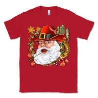 Red Cowboy Santa Classic Tee - BundleAndBundleShop