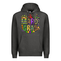 Charcoal Heather mardi gras olivia Premium Hoodie - OliviaCreatesArt