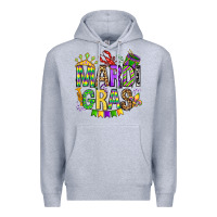 Heather Grey mardi gras olivia Premium Hoodie - OliviaCreatesArt