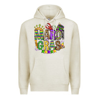 Oatmeal Heather mardi gras olivia Premium Hoodie - OliviaCreatesArt