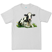 Dove Grey holstein cow sitting Premium Tee - LillyAllenDesigns