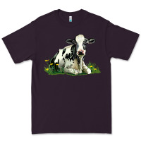 Plum holstein cow sitting Premium Tee - LillyAllenDesigns