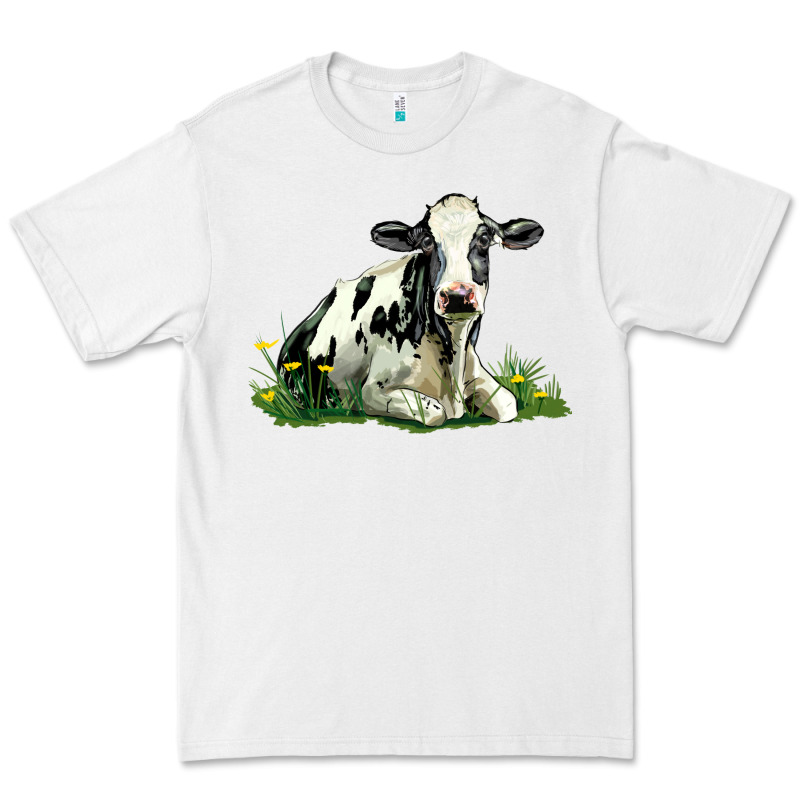 Holstein Cow Sitting Premium Tee by LillyAllenDesigns | Teevron