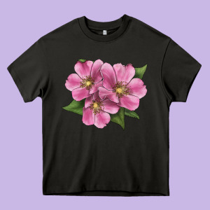 Wild Prairie Rose Illustrations Heavy Core Tee Designed By Lillyallendesigns