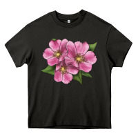 Asphalt Wild Prairie Rose Illustrations Heavy Core Tee - LillyAllenDesigns