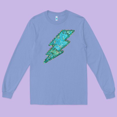 Turquoise Lightning Long Sleeve Tee Designed By Bettercallsaul