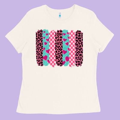 Valentine's Day Brushstrokes Ladies Tee Designed By Barkaloodesign