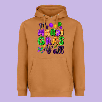 It's Mardi Gras Y'all Heavyweight Hoodie Designed By Fadigitalartstudio