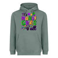 Sage It's Mardi Gras y'all Heavyweight Hoodie - FaDigitalArtStudio