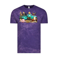 Cloud Purple Farm Animals Truck Vintage Tee - BundleAndBundleShop