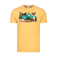 Vintage Mustard Farm Animals Truck Vintage Tee - BundleAndBundleShop