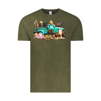 Vintage Olive Farm Animals Truck Vintage Tee - BundleAndBundleShop